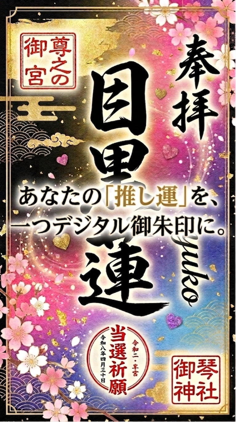 【当選祈願】世界に１つだけのデジタル御朱印【オーダーメイド】